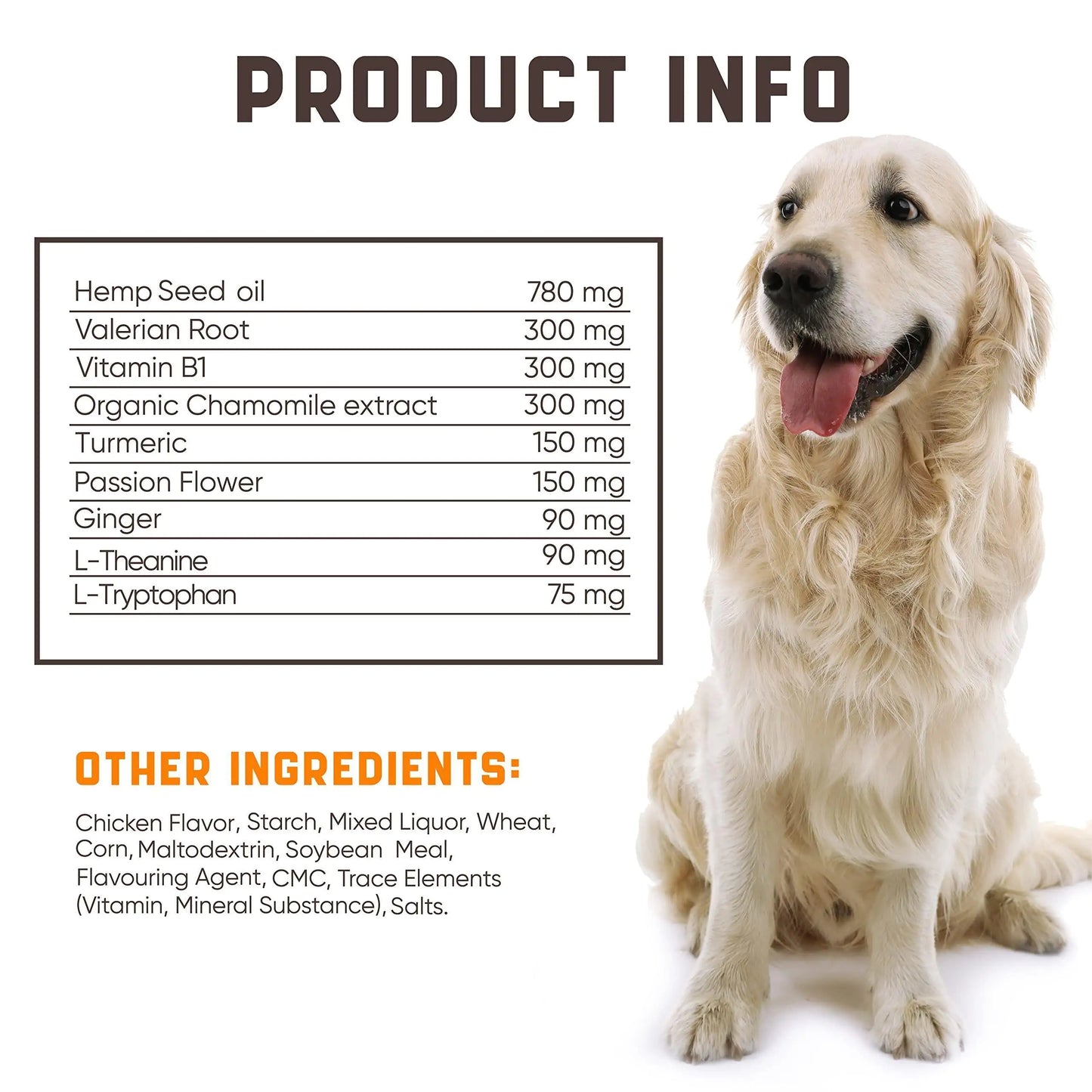 Natural Calming Chews for Dogs with Hemp Oil and Valerian Root (Chicken 180
